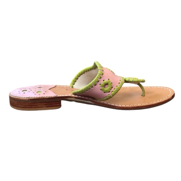 Jack Roger’s Pink Green Leather Sandals - Picture 11 of 13